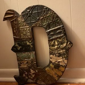 Wall Decor. Letter D  or can be used as a lower case a. Boho style look. 20x16